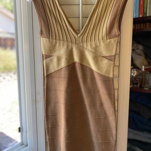 HMS nude colored bandage knit dress S